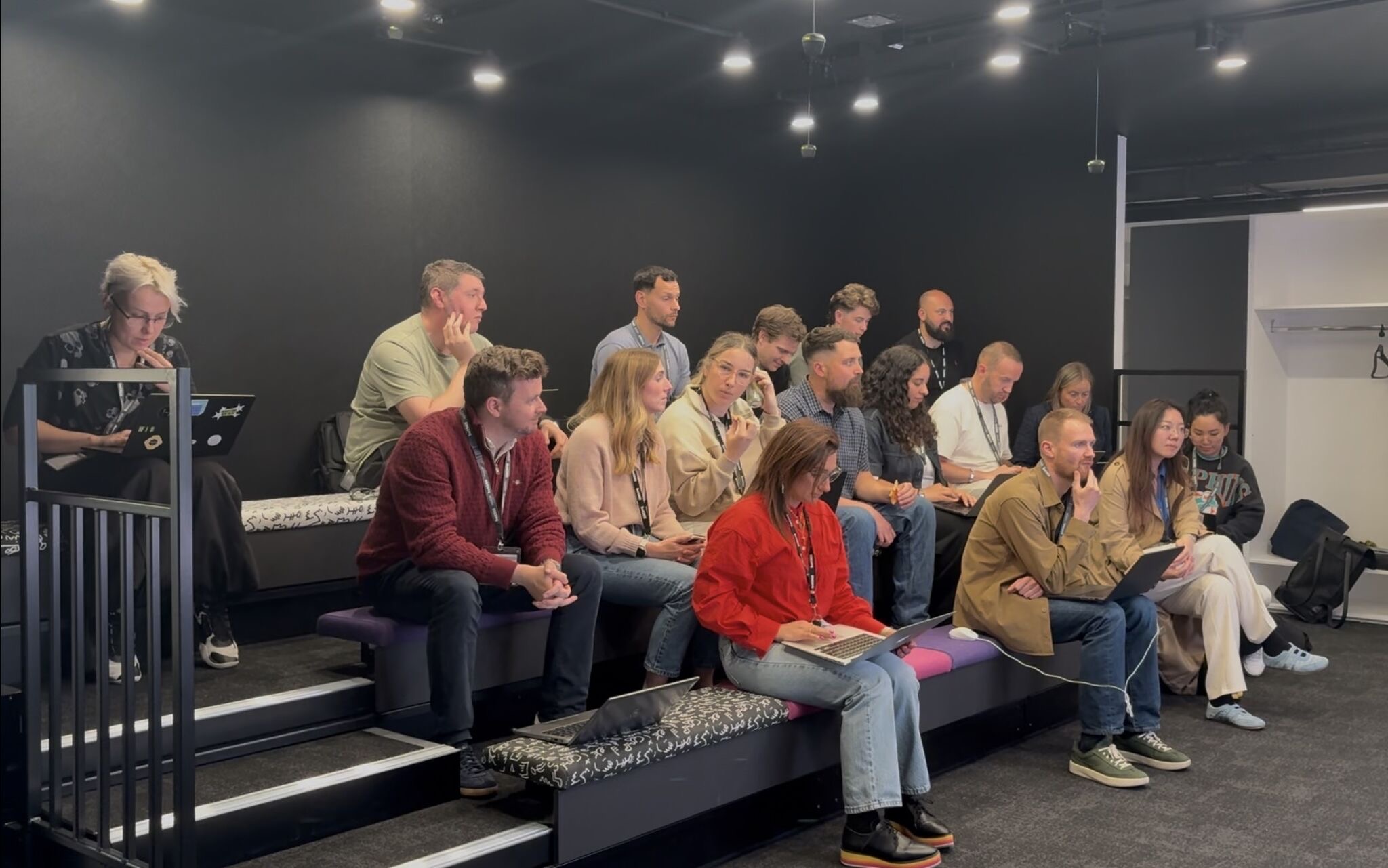 Recruiters at a live AI workshop